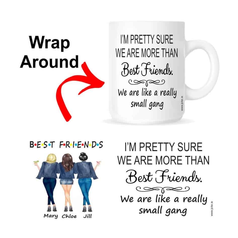 Best Friend Mug Our fun mug is a great wee gift. Our  Best Friend Mug is an everyday use item. Our popular ceramic mugs are robust, hard wearing and manufactured with a dishwasher safe premium coating.They are dishwasher resistant up to 800 wash cycles at 45°C. Our deluxe 14oz Travel mugs are ideal for anyone on the move, these travel mugs are stainless steel and will last for years. Our mugs are of a high gloss finish and are available in four sizes. Standard 10oz Mug Fine Enamel Mug 12oz Jumbo 15oz Mug – Ideal for anyone that loves a good cuppa! Travel 14oz Mug – Great for anyone on the move. All mugs come in a gift box
