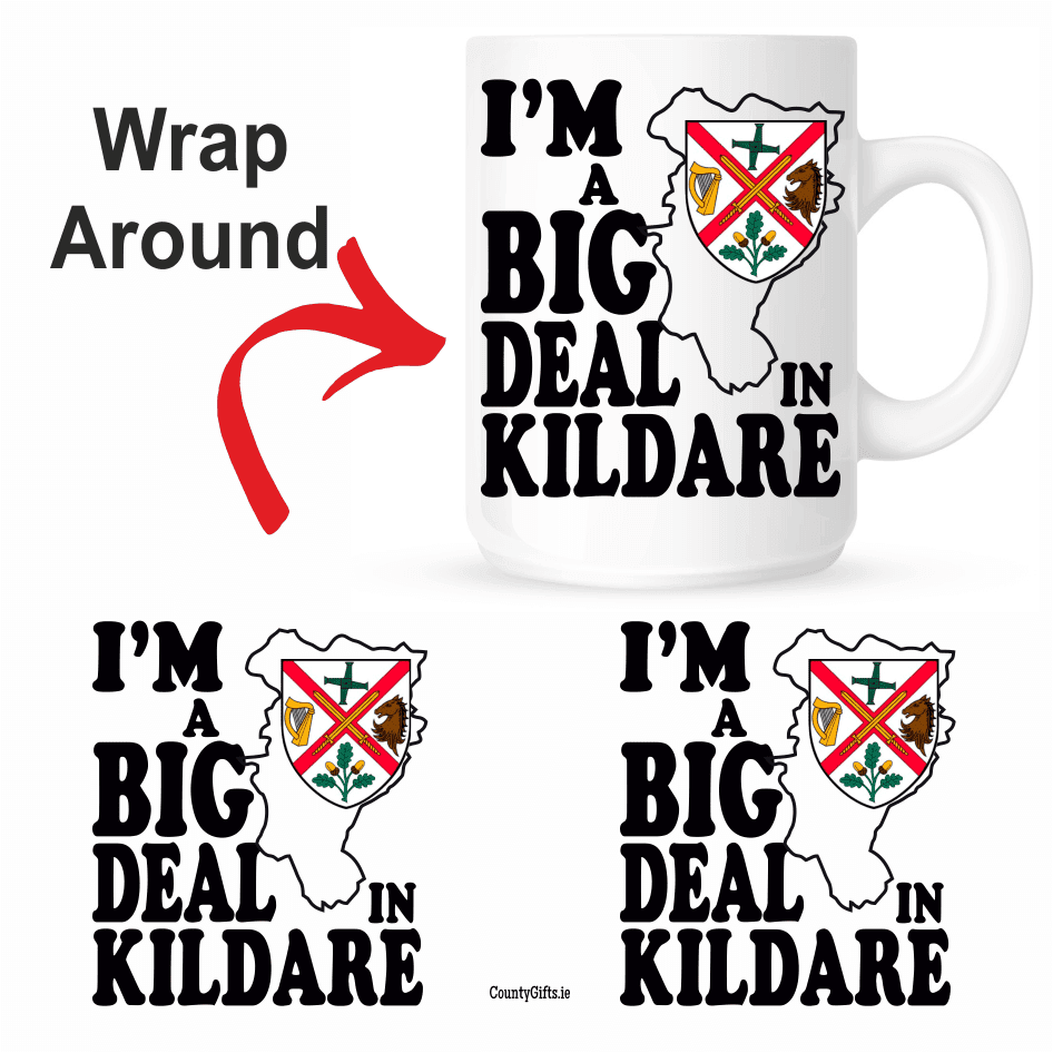 I’m A Big Deal Kildare Mug from joke.ie. Our Cill Dara mug is ideal for your tea or coffee. The I’m A Big Deal Kildare mug is an everyday use mug. The 10oz ceramic mugs are manufactured with a dishwasher safe premium coating.They are dishwasher resistant up to 800 wash cycles at 45°C.Our deluxe 14oz Travel mugs are ideal for anyone on the move, these travel mugs are stainless steel and will last for years. The mugs keep liquid hot or cold. Our mugs are of a high gloss finish and are available in four sizes. Standard 10oz Mug Fine Enamel Mug 12oz Jumbo 15oz Mug – Ideal for anyone that loves a good cuppa! Travel 14oz Mug – Great for anyone on the move. All mugs come in a gift box.These great products are designed and printed in County Cavan in Ireland