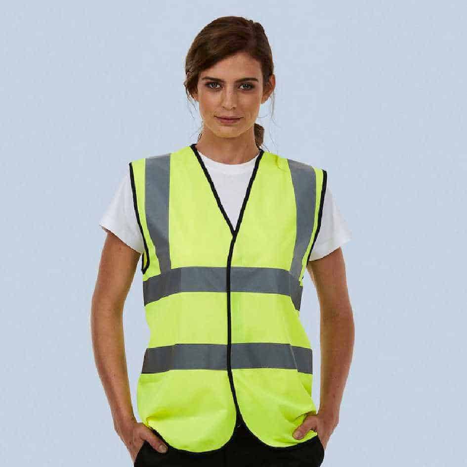 Adult yellow Hi Viz safety Vest.Velcro closure on front.