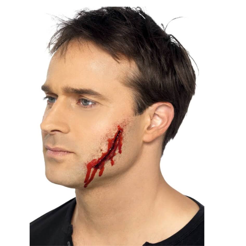 Fake Skin Make Up is a must for your halloween costume. Easy to use and create your own scars and wounds with  this fake skin ,make up.The good thing about this product is that you cannot go wrong with it. Cover your creation with some blood and wow!