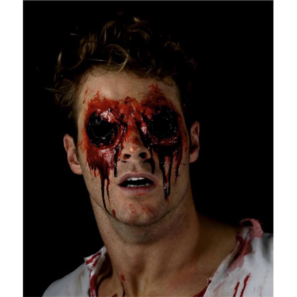 Zombie Eyes Prosthetic Kit.If you are into halloween make up then check this kit out! Our gruesome Zombie Eyes Prosthetic Kit includes two eye patches that you can see through, adhesive and blood. A horror kit at it's best!
