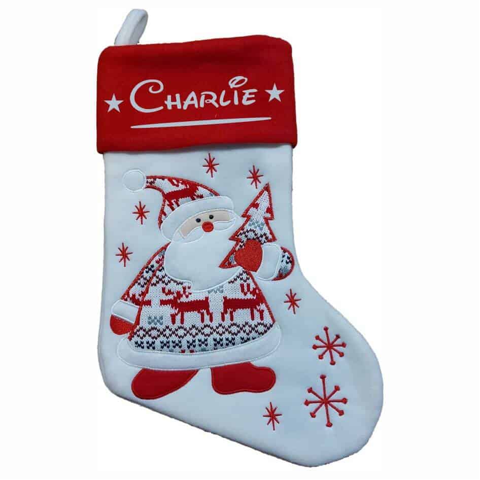 Personalised Christmas Stocking from joke.ie A must have at Christmas, hang it on the mantel piece with all those goodies in it. Add a name to make it extra special. Designed and printed in Cavan Ireland