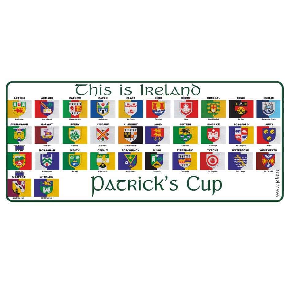 All Ireland Mug from joke.ie..Our All Ireland Mug is for everyday use. Our ceramic mugs are robust, hard wearing and manufactured with a dishwasher safe premium coating.They are dishwasher resistant up to 800 wash cycles at 45°C. To personalise simply add name in the required field.   Our deluxe 14oz Travel mugs are ideal for anyone on the move, these travel mugs are stainless steel and will last for years. The mugs keep liquid hot or cold. Our mugs  are of a high gloss finish and are available in four sizes. – Standard 10oz Mug – Fine Enamel Mug 12oz – Jumbo 15oz Mug – Ideal for anyone that loves a good cuppa! – Travel 14oz Mug – Great for anyone on the move. All mugs come in a gift box