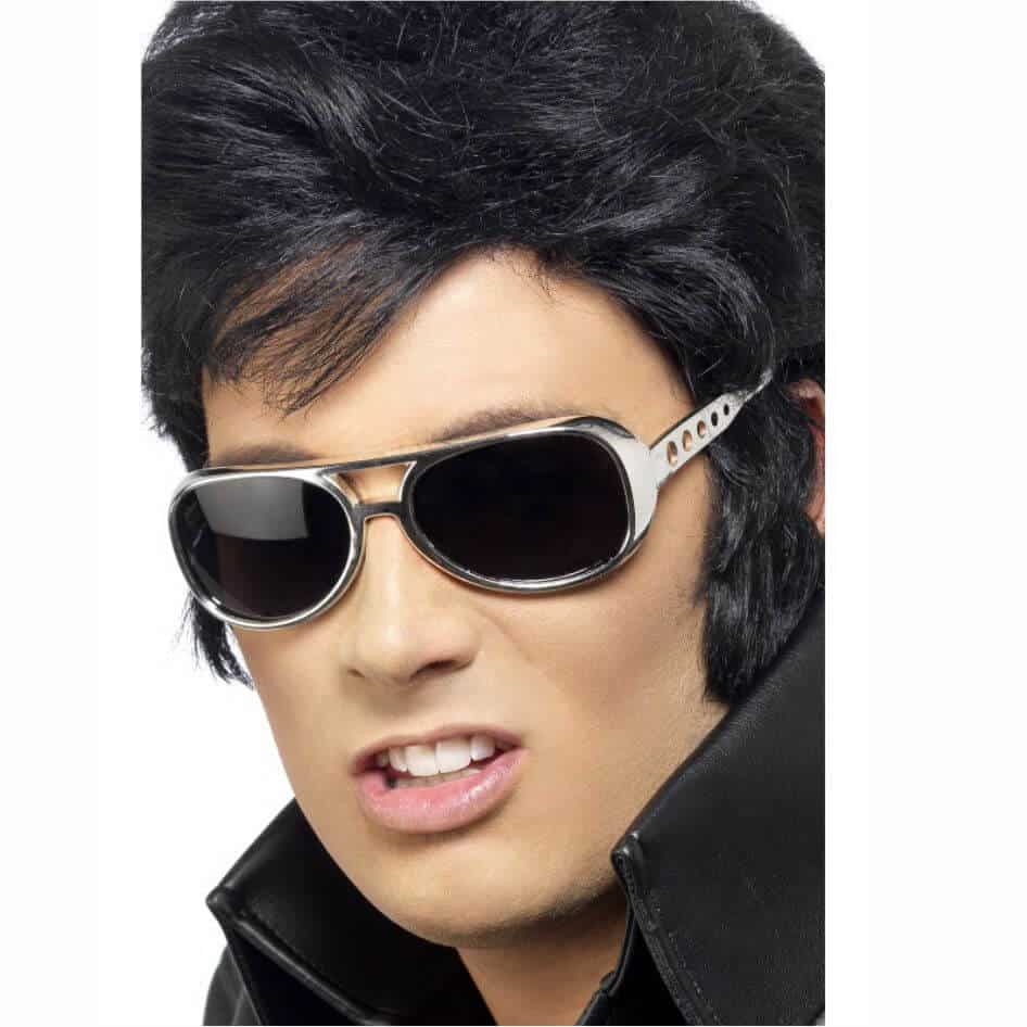 Elvis Glasses - Silver The King! ah ha. Silver Elvis glasses with dark lenses. Whether it's a bit of rock n roll or my lovely horse from Father Ted, These are a perfect fit!