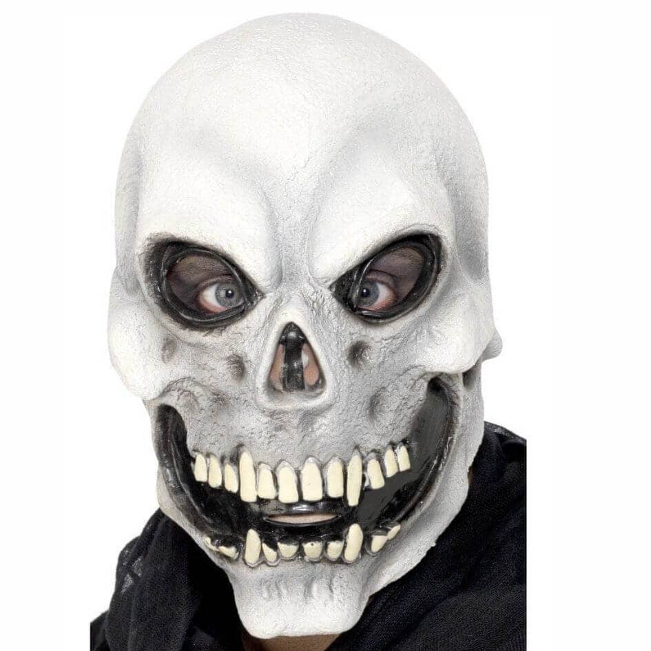 Skull Mask Quality overhead latex skull face mask with the usual skeleton eye and teeth detail. The skull mask is ideal for the halloween season.