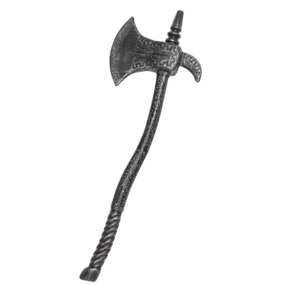 Medieval Axe from joke.ie Ireland Plastic axe comes complete with a steel effect handle and a hammered weathered metal effect head.This sturdy medieval axe measures roughly 70cm - 26 inches approx. A realistic axe prop.