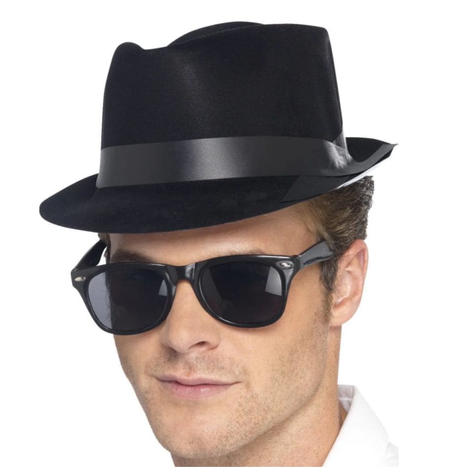 Black Framed Glasses Gangster Sunglasses, Blues brothers sunglasses, Cool glasses, you decide! These black framed glasses give you the retro 50s style with their sleek specs. They provide a cool and effortless look, perfect for making a statement and adding a touch of attitude to any outfit.Pop on these cool shades and your the man about town!