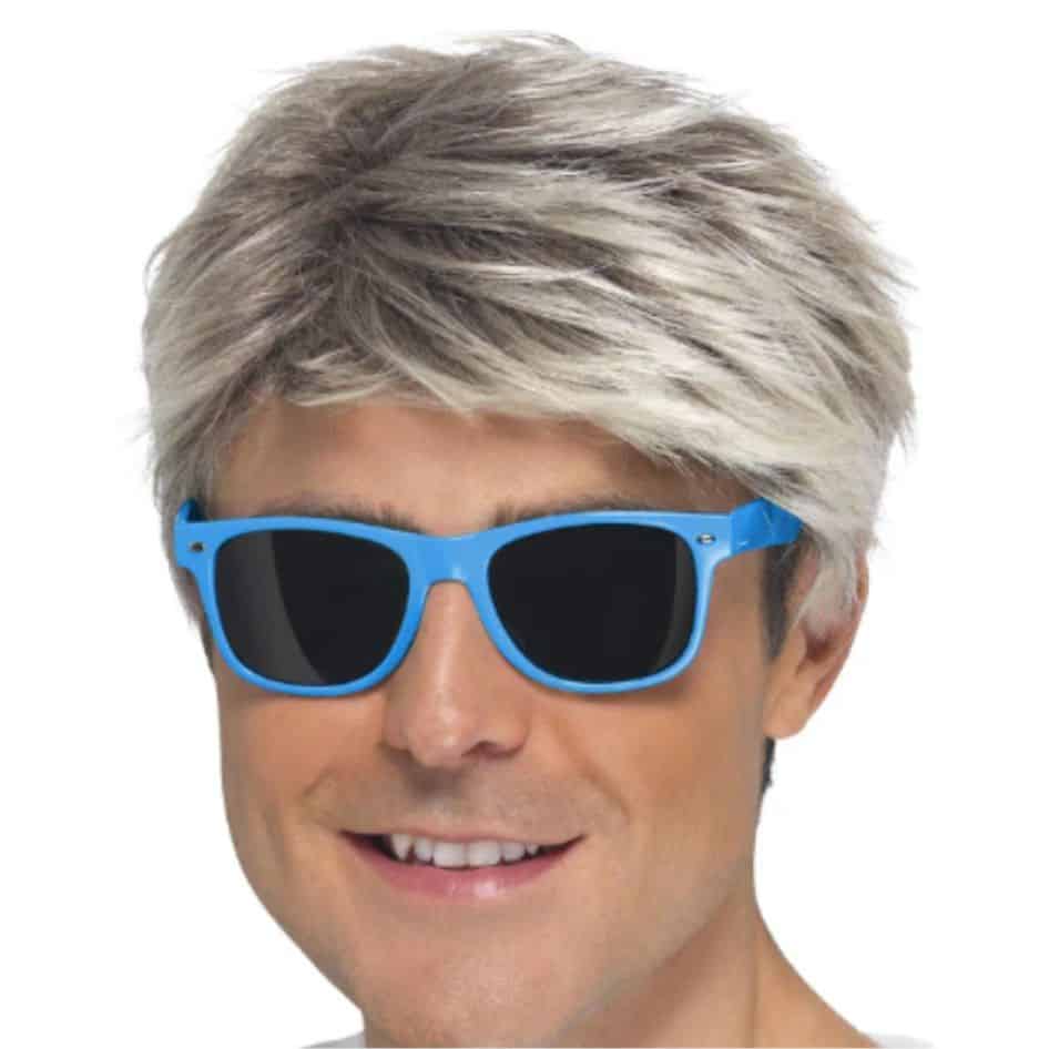 80's Blue Framed Glasses with a dark lense from joke.ie Eighties Party specs, Cool glasses, you decide! These blue framed glasses with a dark lense give you the retro 80s style with their sleek look. They provide a cool and effortless look, perfect for making a statement and adding a touch of attitude to any outfit.Pop on these cool shades and your the man about town!