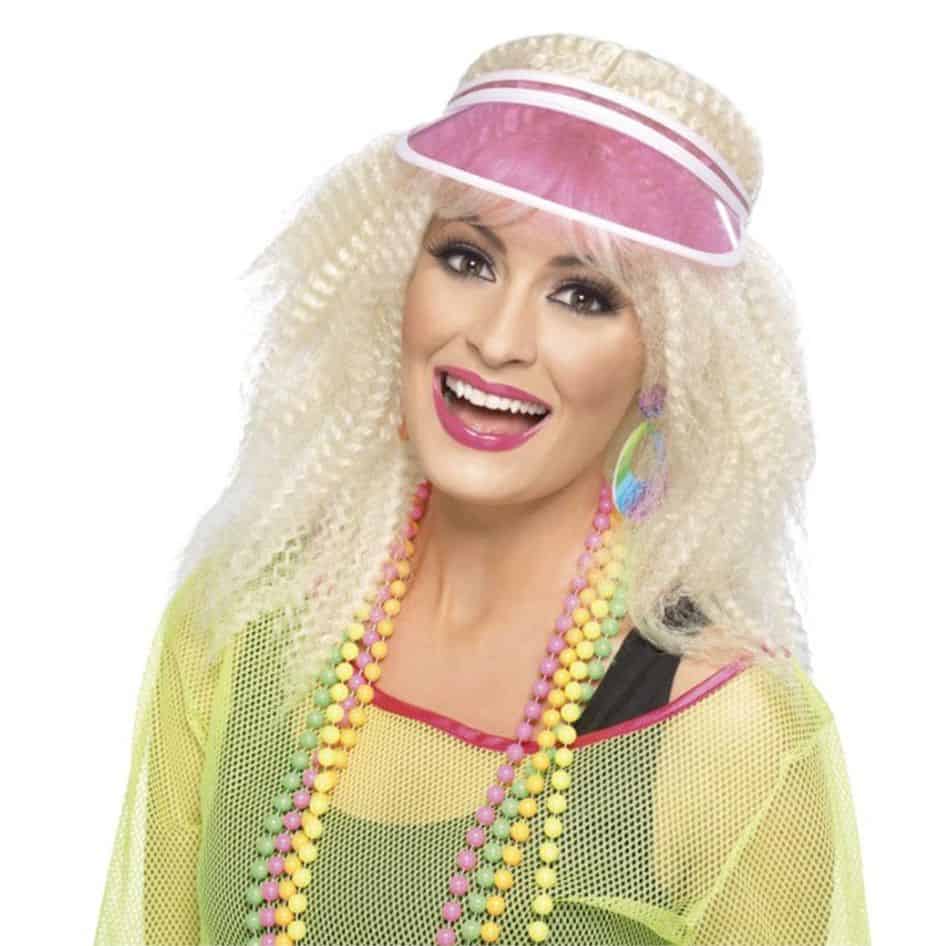 Pink Visor Hat from joke.ie Classic pink visor hat with white trim and peak.Fully adjustable