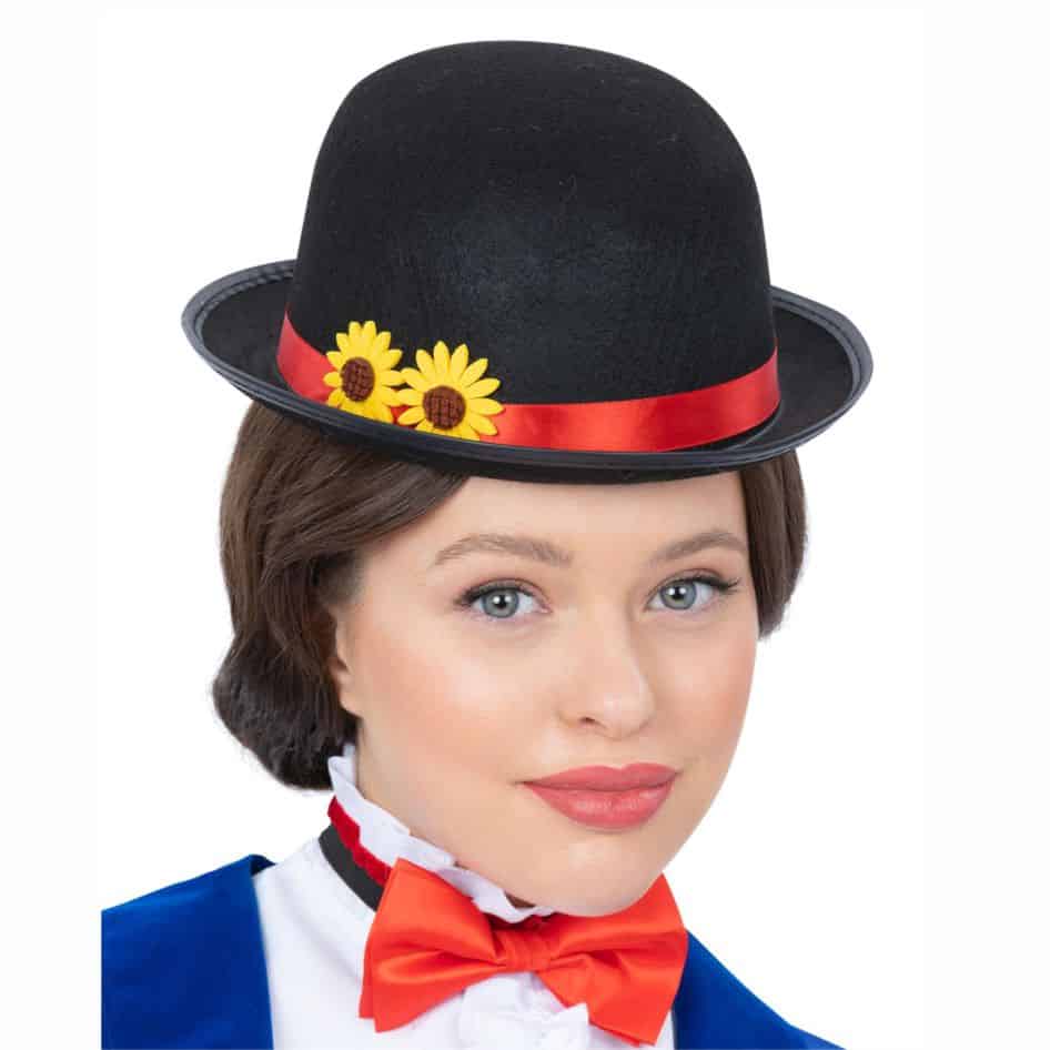 Mary Poppins Nanny Kit - Adult rom joke.ie The famous Victorian nanny Mary Poppins kit features a hat and red bow tie.Mary was a magical English nanny, she blows in on the east wind and arrives at the Banks home at Number 17 Cherry Tree Lane, London, where she is given charge of the Banks children and teaches them valuable lessons with a magical touch.A Spoonful of sugar helps the medicine go down! Let your childhood memories step back into the magical world of a beloved storybook character with this Little Victorian Nanny Kit! Inspired by the iconic Mary Poppins, this charming dress-up set is perfect for World Book Day, school plays, themed parties, and imaginative role-play. The Mary Poppins nanny kit includes a classic black bowler hat, designed in a vintage Victorian style, just like the famous nanny’s. It also features, bright yellow sun flowers on one side and a red ribbon.There is also a bow tie adding a pop of color that completes the signature look. Made from high-quality, comfortable materials, these accessories are lightweight, durable, and easy to wear, ensuring your child stays comfortable while playing or performing. Pair this set with a black coat, white blouse, long skirt, and an umbrella to fully recreate the Mary Poppins look. Whether your child is attending a costume party, participating in a theater production, or simply enjoying dress-up fun, this Victorian nanny kit is the perfect choice. Ideal for world book day costumes, book character dress-up day, theatrical performances, and educational events.