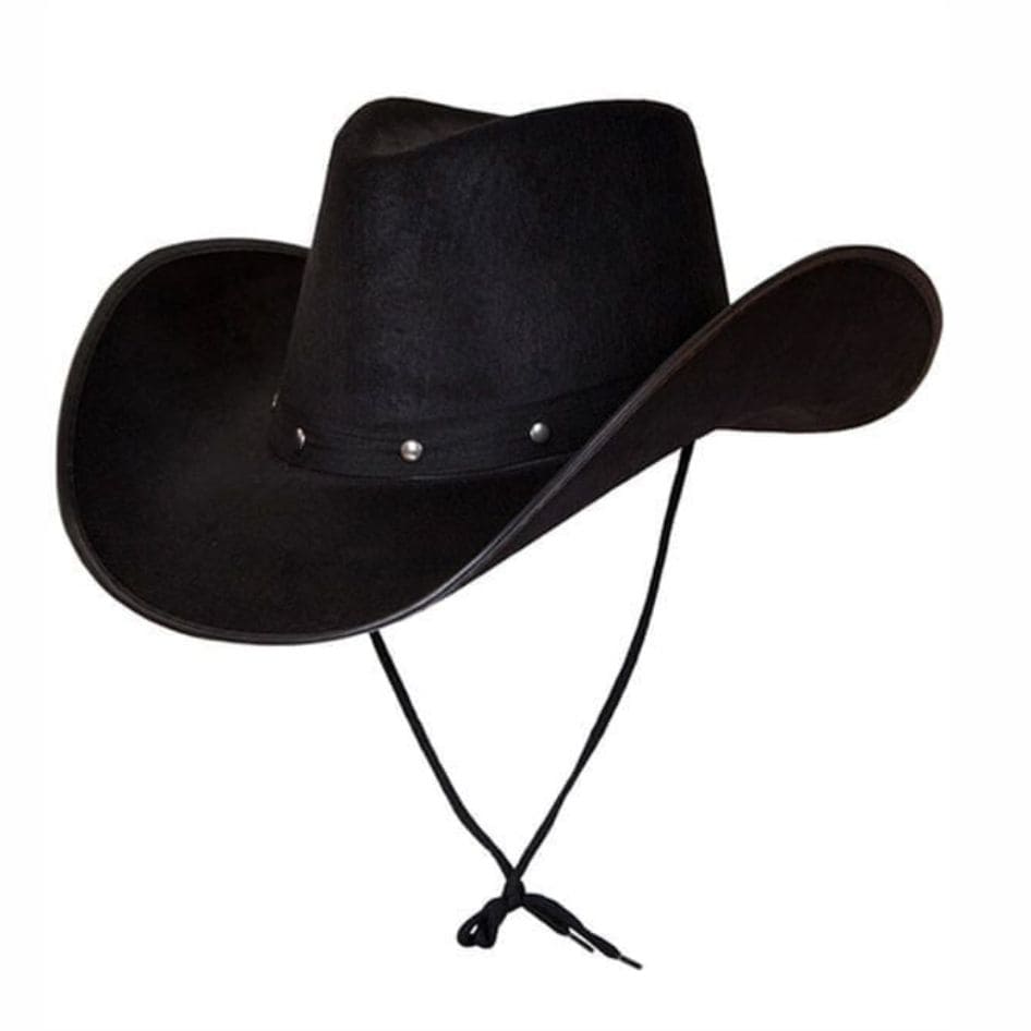 Black Studded Cowboy Hat – Bold Western Style for Parties & Events from joke.ie Ireland Make a statement with this stylish Black Studded Cowboy Hat, the perfect accessory for adding a touch of wild western flair to your outfit. Whether you're heading to a themed party, music festival, rodeo, or fancy dress event, this hat brings the perfect blend of rugged charm and standout style. Crafted from durable, high-quality materials, this cowboy hat features a classic black finish with metal stud detailing around the band for an edgy, modern twist on the traditional western look. Its structured design and wide brim provide a bold silhouette, while the stud accents add a touch of attitude and flair. Comfortable to wear and designed to fit most head sizes, this versatile hat works great for both men and women. Pair it with jeans, boots, and a checked shirt for the ultimate cowboy or cowgirl ensemble, or use it to top off your country-themed costume. Whether you're dancing at a festival or stepping into a western-themed party, the Black Studded Cowboy Hat is a must-have accessory that combines fashion with fun. Order yours today and saddle up in true cowboy style! Yeehaw!