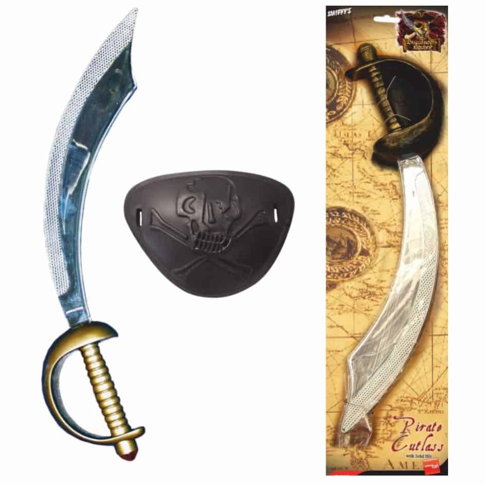 Pirate Kit from joke.ie Unleash your inner buccaneer with this classic Pirate Kit – complete with a fearsome sword and rugged eye patch! Perfect for costume parties, Halloween, school plays, or pirate-themed events, this 2-piece pirate kit instantly transforms any outfit into a swashbuckling look. The set includes a detailed pirate sword and a black eye patch, essential accessories for any aspiring captain or rogue sailor. The sword features a realistic silver blade and an intricately crafted handle with an antique steel effect, giving it an authentic, weathered pirate feel. Lightweight yet sturdy, the sword is safe for kids and comfortable for adults to carry all day. The eye patch comes with an adjustable elastic strap for a snug and secure fit. Key Features: Includes pirate sword and eye patch with elasticband Silver blade with antique steel-style handle Made from durable, lightweight plastic Perfect for pirate costumes, parties, cosplay, and dress-up Suitable for kids and adults Easy to wear and carry for all-day fun This Pirate Set is the ultimate addition to any adventurer’s costume chest. Whether you're commanding a crew or hunting for buried treasure, you'll look the part with this stylish and fun pirate accessory kit. Set sail in style and grab your Pirate Set today!