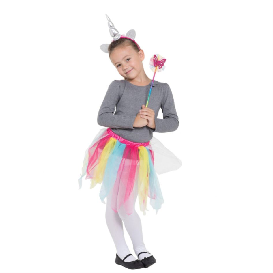 Unicorn Set – Rainbow Tutu, Headband & Wand for Magical Dress-Up Fun from joke.ie Bring imagination to life with the enchanting Unicorn Set, featuring a beautiful rainbow tutu, unicorn headband, and matching wand. Perfect for parties, fancy dress, birthdays, and imaginative play, this delightful three-piece set lets every child transform into a magical unicorn in seconds. The elasticated rainbow tutu is soft, comfortable, and easy to wear, fitting most children with ease. Its layers of colourful tulle create a dreamy, twirling effect that adds instant sparkle and joy to any outfit. The unicorn headband, complete with shimmering ears, a sparkling horn, and pastel flowers, adds a touch of fairytale charm. The matching wand ties the look together, featuring a fun unicorn motif and flowing ribbons for extra magic. Made with lightweight and child-friendly materials, this unicorn dress-up set is designed for comfort, fun, and hours of imaginative play. It’s ideal for birthday parties, school events, costume days, or simply adding a bit of sparkle to playtime. Whether your little one dreams of galloping through rainbows or attending a magical adventure, the Unicorn Set makes every moment special. Colourful, comfortable, and full of sparkle, it’s the perfect choice for young unicorn lovers who want to shine bright at any celebration. Includes: Tutu - Wand -Headband (Pink) Checkout more great Instant Kits 