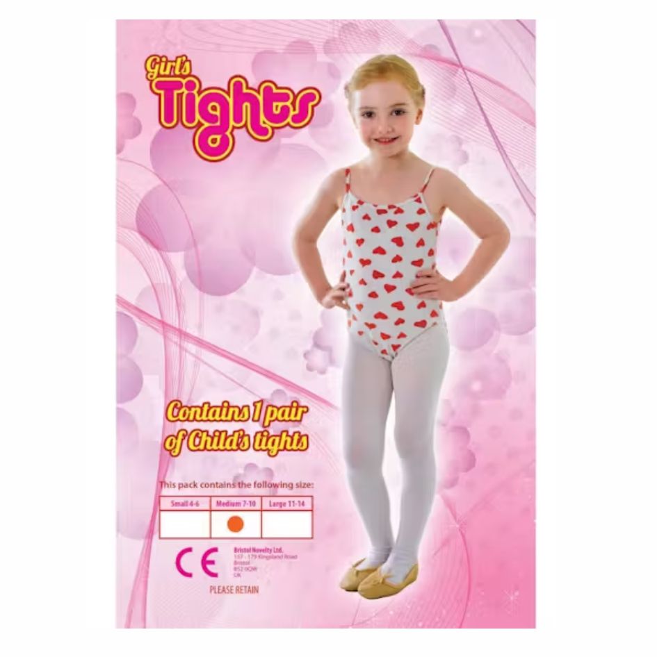 Kids White Tights from joke.ie Kids white tights are an essential wardrobe staple, combining comfort, durability, and style for everyday wear or special occasions. Made from a soft, breathable blend of materials, these tights ensure a gentle feel on the skin while providing long-lasting stretch that keeps its shape throughout the day. The smooth, flexible design allows children to move freely, making them ideal for school uniforms, dance classes, holiday outfits, or casual layering during cooler seasons. With a snug yet comfortable waistband, kids white tights stay in place without slipping or digging in, offering a secure fit for active children. Their opaque coverage provides a polished look, making them suitable for pairing with dresses, skirts, shorts, or costumes. The reinforced toes add extra strength, reducing the risk of tears and extending wear time. White tights for kids are also easy to care for, designed to resist pilling and fading after multiple washes. They maintain their brightness and softness, keeping outfits looking neat and fresh.  Whether you are preparing for a special event, school performance, or everyday outfit layering, kids white tights are a practical and stylish choice. Their classic color and versatile design make them a reliable accessory for every season and wardrobe. Checkout more Tights Collection Here
