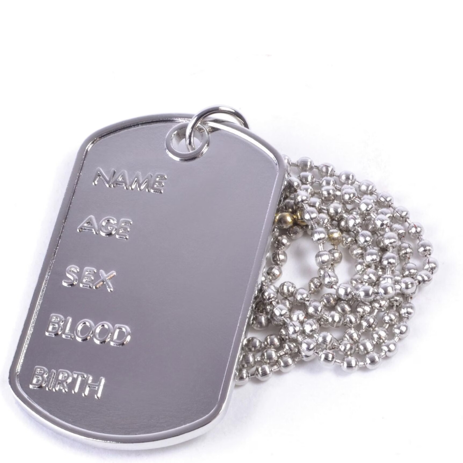 army dog tag necklace military costume accessory for soldier fancy dress and themed events